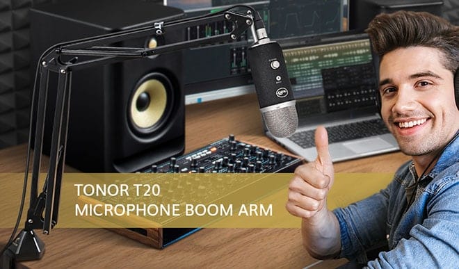 TONOR T20 Microphone Suspension Scissor Arm Stand - 7